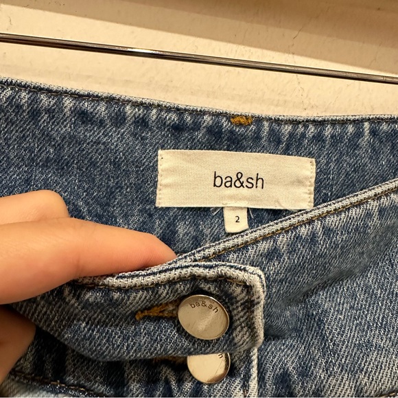 ba&sh Apolo Jeans Tapered Leg Size 2 Patchwork Two Tone Denim - Picture 4 of 6